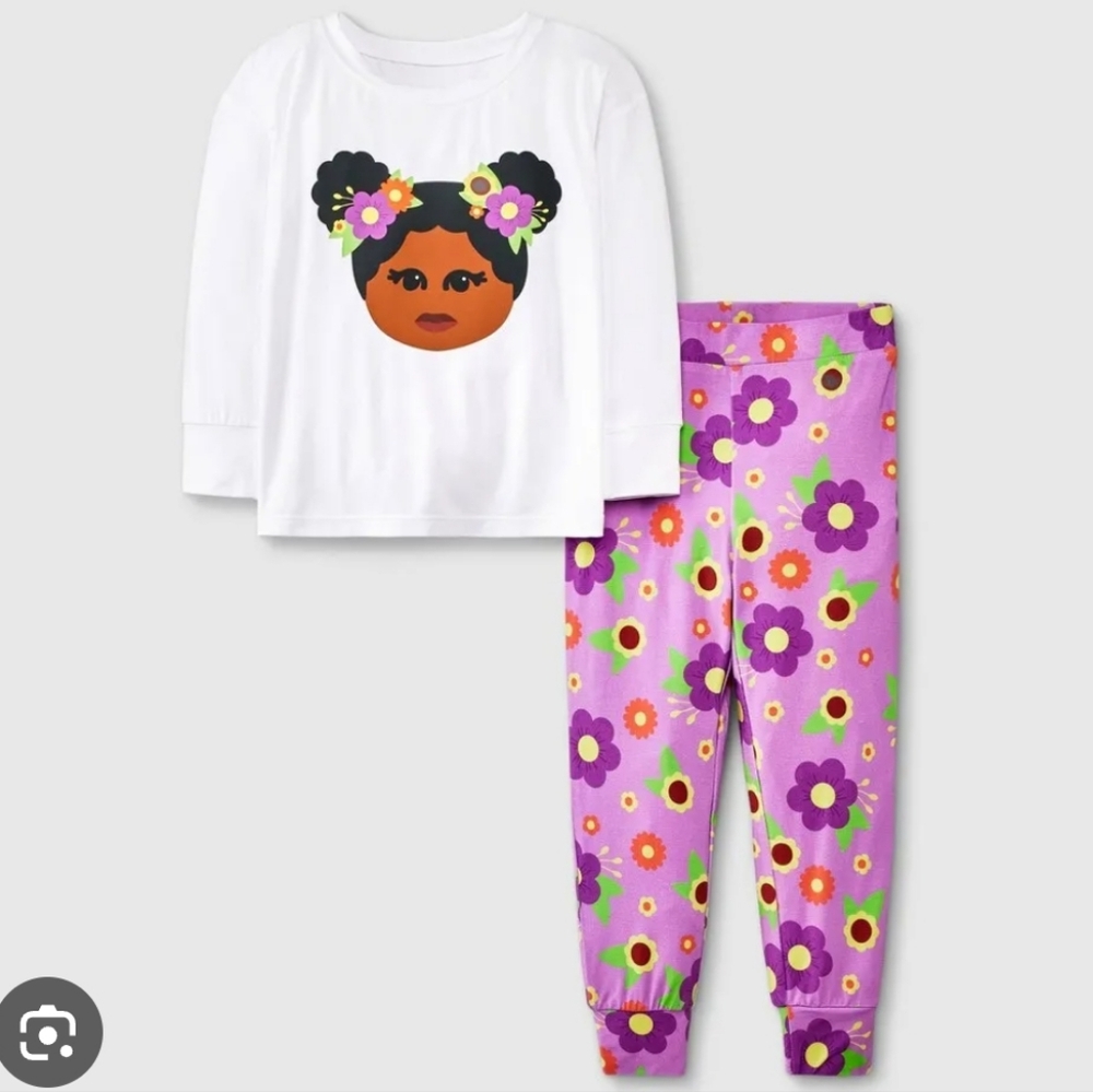 Elle Olivia Bamboo Set - White and Purple Pajama/Lounge 4t NWT